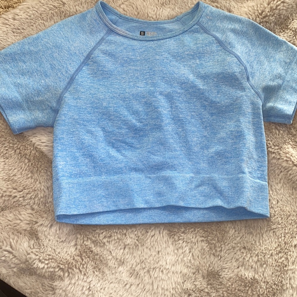 Shein Small Blue Workout Crop Top